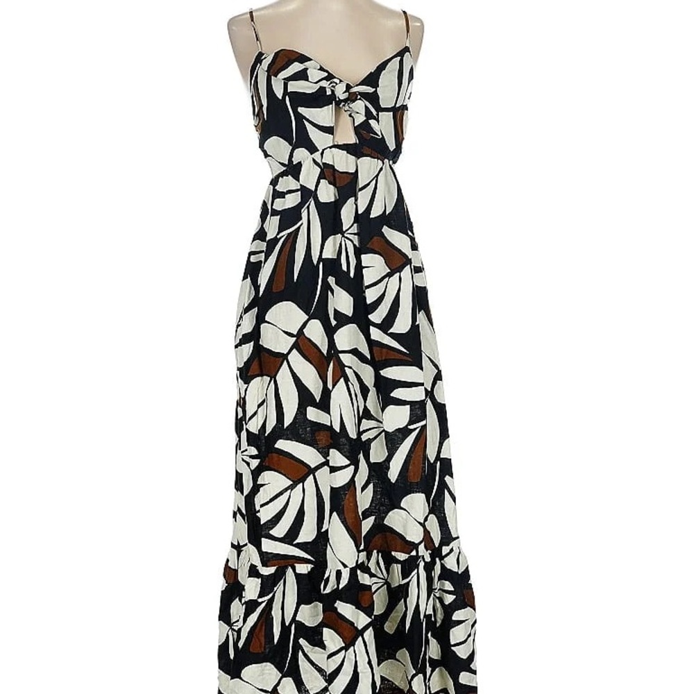 Tabitha Brown for Target Black and White Leaf Print Maxi Dress